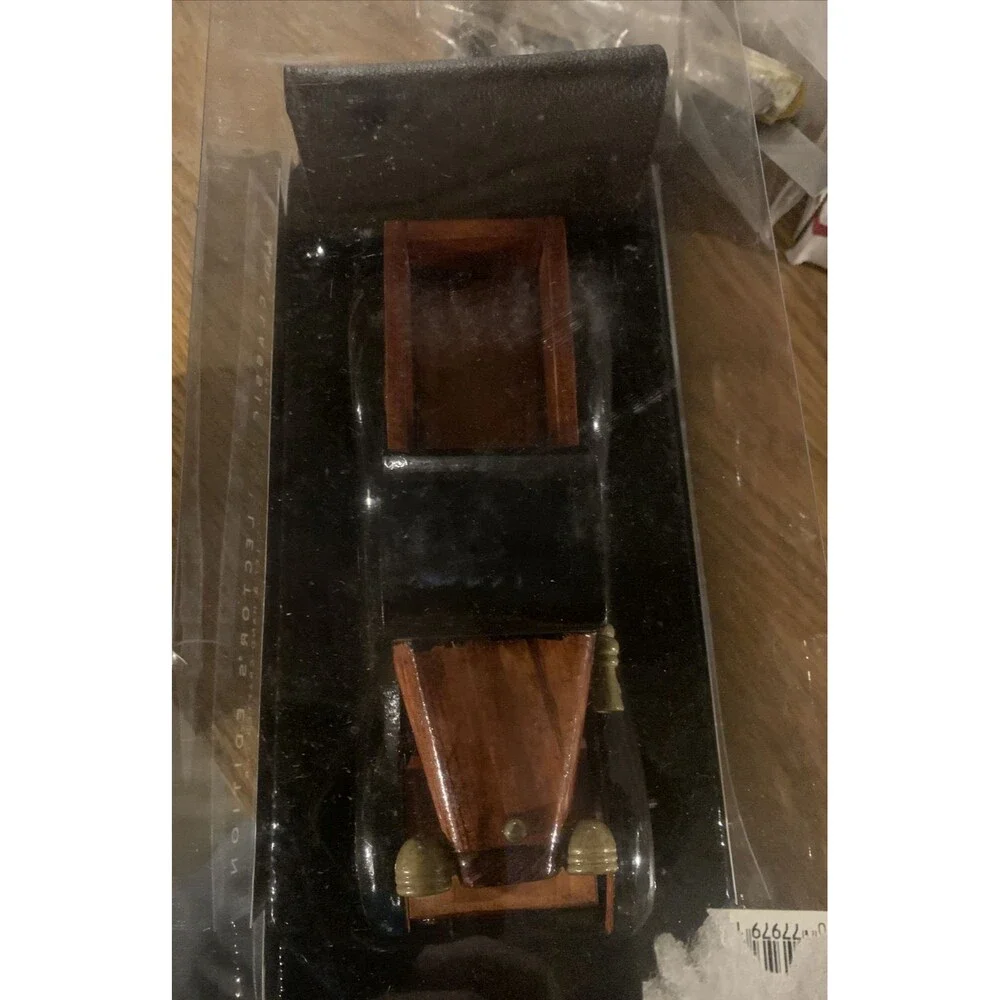 John Weitz Collector Edition Hand Crafted Toy Wood Car & Genuine Leather Wallet